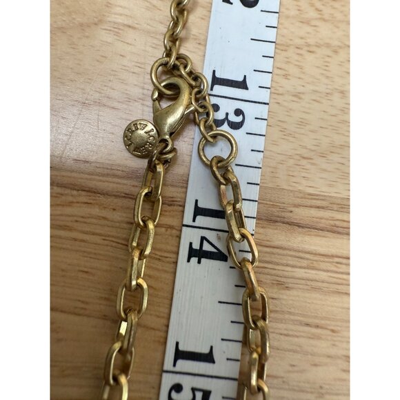 J. Crew Statement Necklace With Colorful Floral Crystal Design & Gold-Tone Chain - Picture 7 of 8